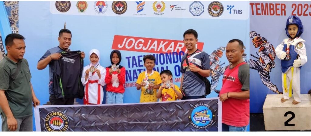 Siswa MI At Taqwa Raih Juara 2 dalam Kejuaraan Jogjakarta Taekwondo Internasional Open 2023 LEOPARDS TAEKWONDO CLUB